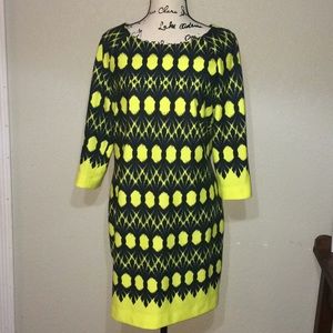 Just Taylor Bright Yellow And Black Dress